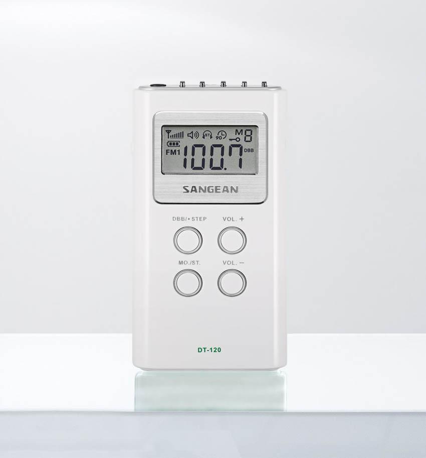Sangean DT-120W FM-Stereo / AM Pocket Receiver (white)